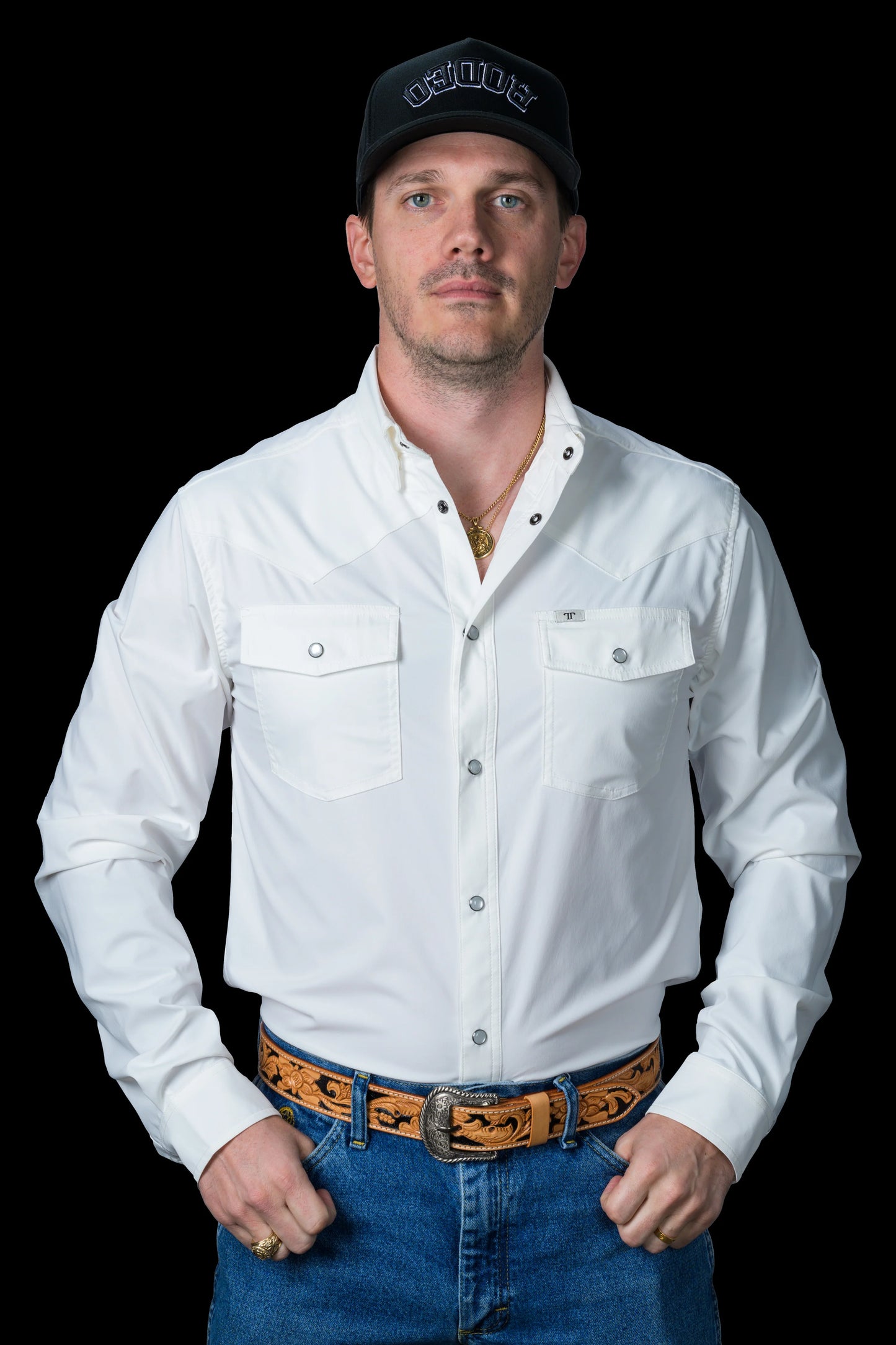 Ferrell CORE - White Long Sleeve Snap Shirt