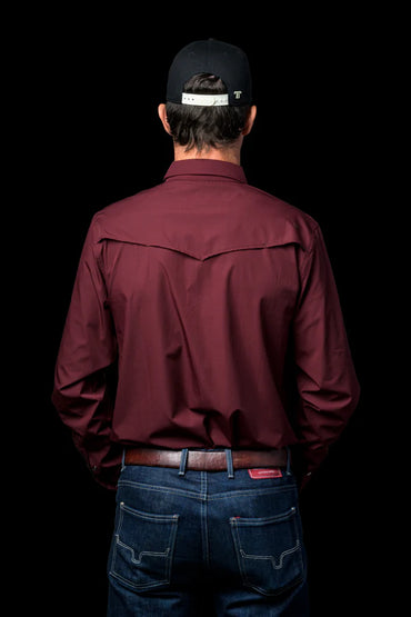 Ferrell CORE - Maroon Long Sleeve Snap Shirt