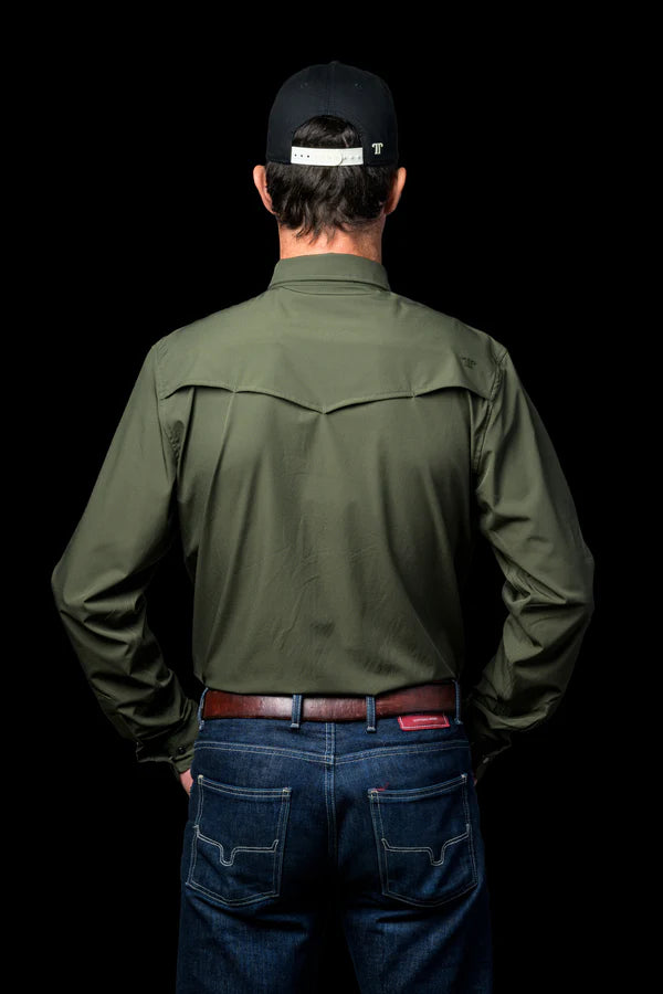 Ferrell CORE - Olive Green Long Sleeve Snap Shirt
