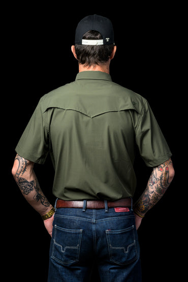 Ferrell CORE - Olive Green Short Sleeve Snap Shirt