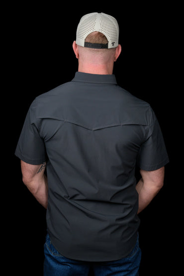 Ferrell Core- Grey Short Sleeve Snap Shirt