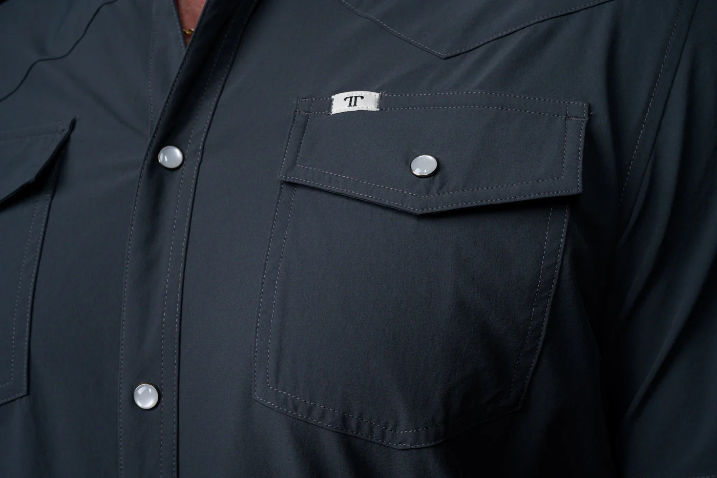 Ferrell Core- Grey Short Sleeve Snap Shirt
