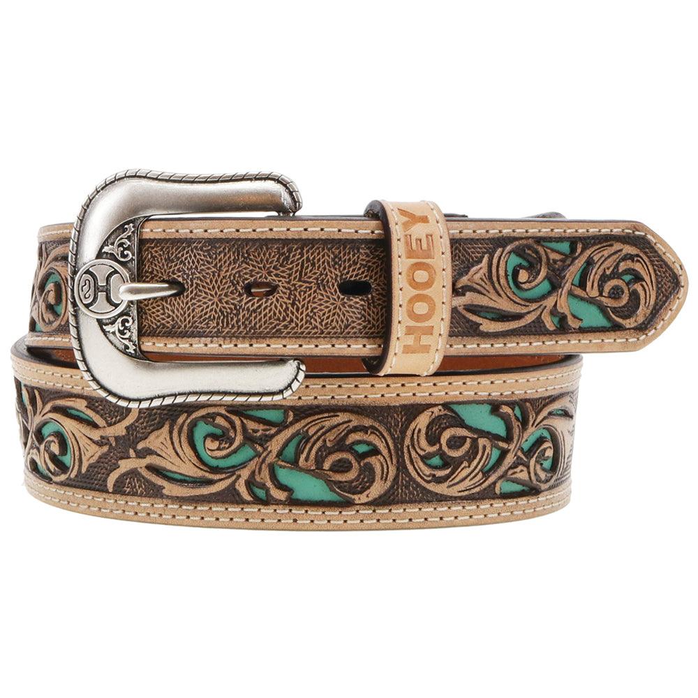 Hooey "Top Notch" Belt w/ Turquoise Inlay
