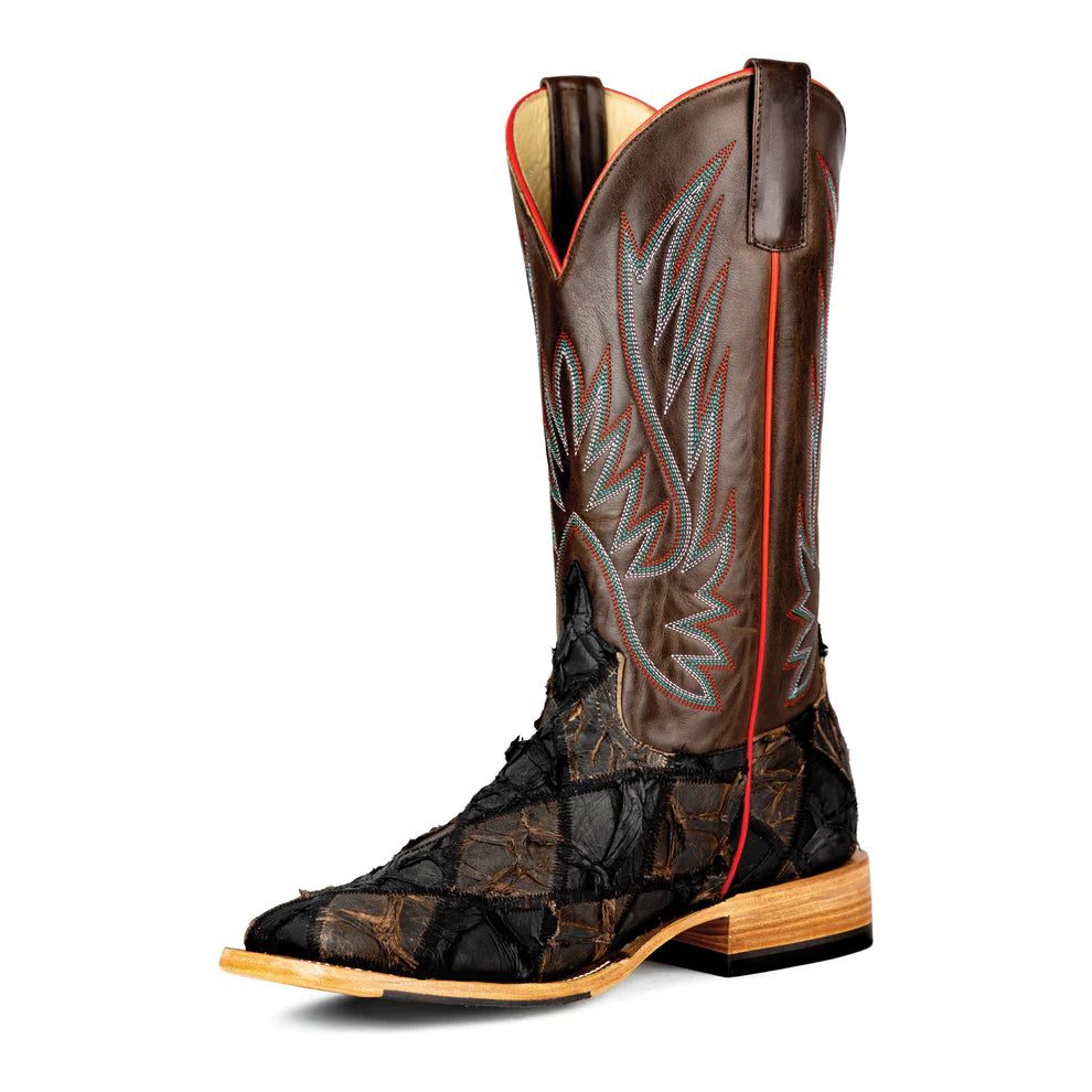 HP Top Hand Collection Black Matte Toast Big Bass Patchwork Boots