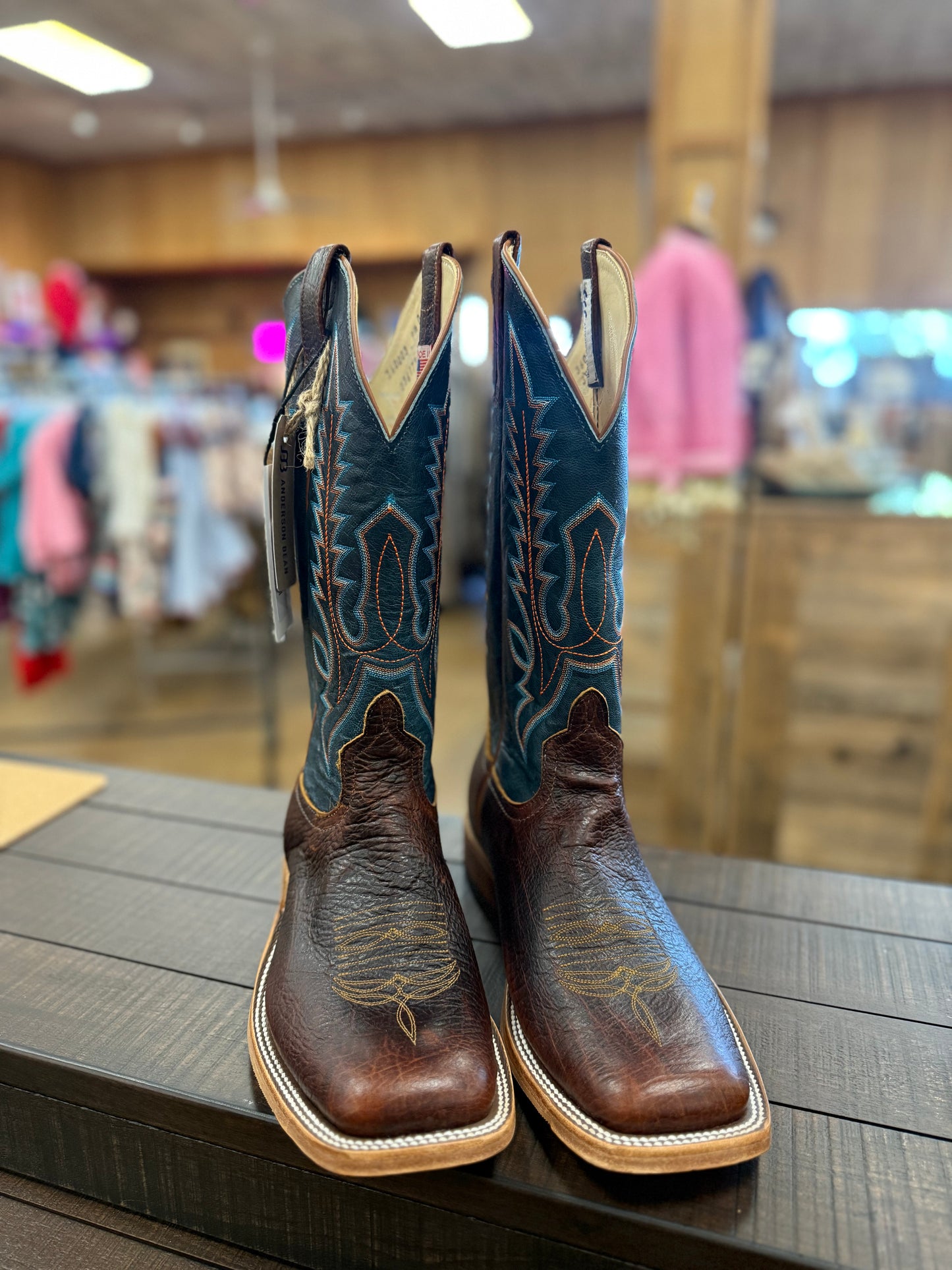 Anderson Bean Mike Tyson Bison Teal Fainting Goat Boots