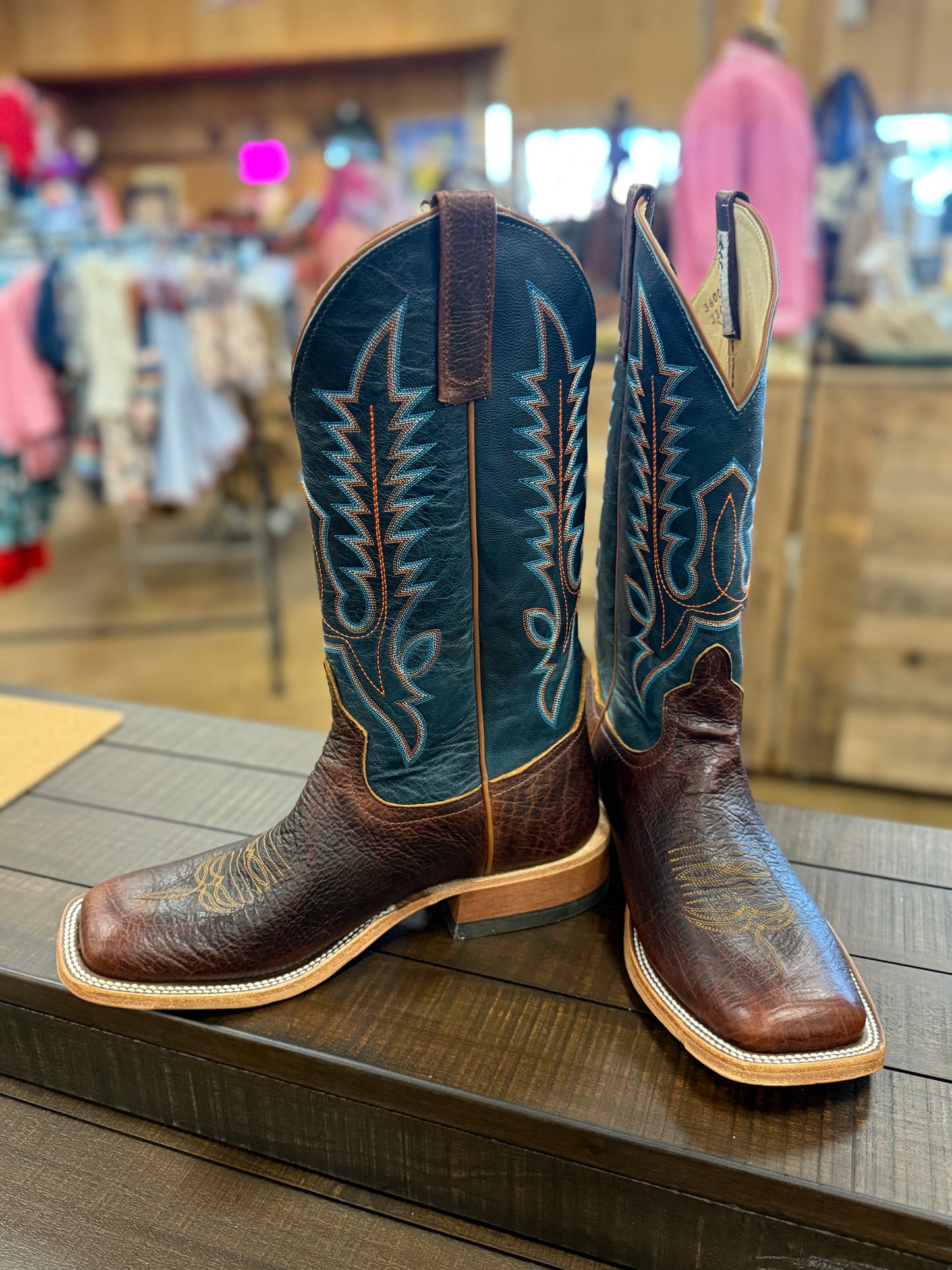 Anderson Bean Mike Tyson Bison Teal Fainting Goat Boots