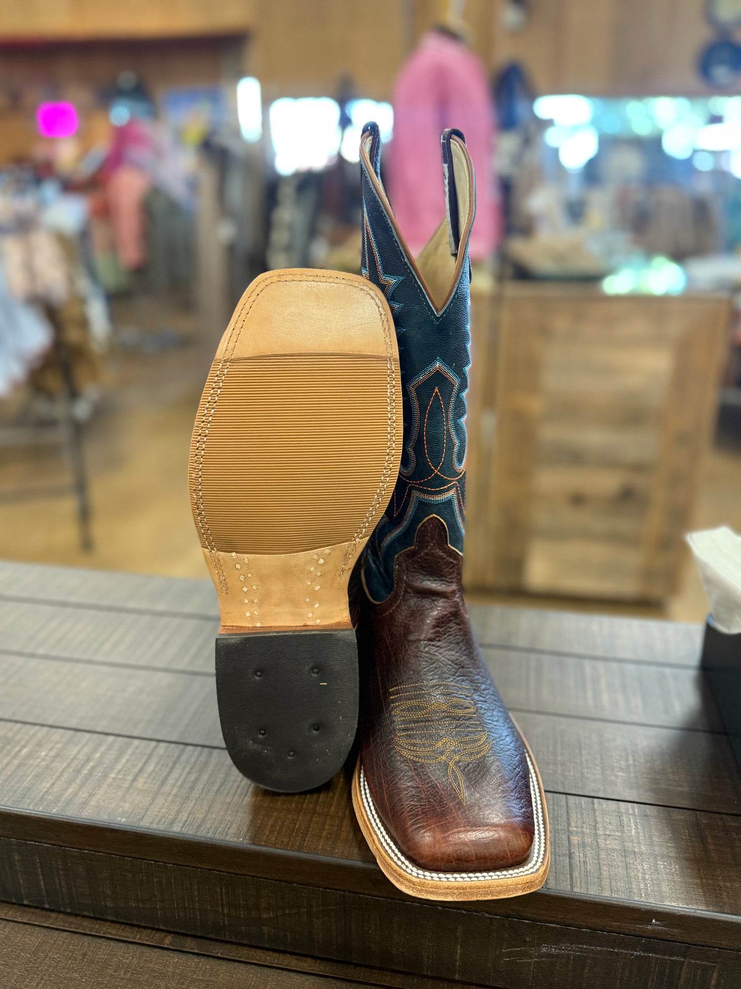 Anderson Bean Mike Tyson Bison Teal Fainting Goat Boots