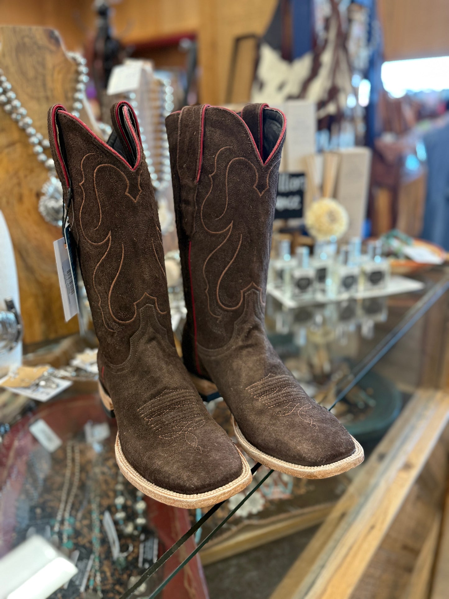 Resistol Chocolate Roughout Boots