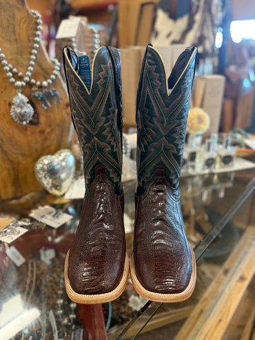 Resistol Chocolate Ostrich Leg Boots