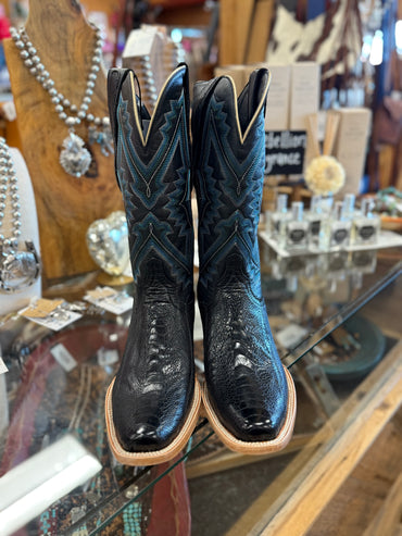 Resistol Black Ostrich Leg Boots