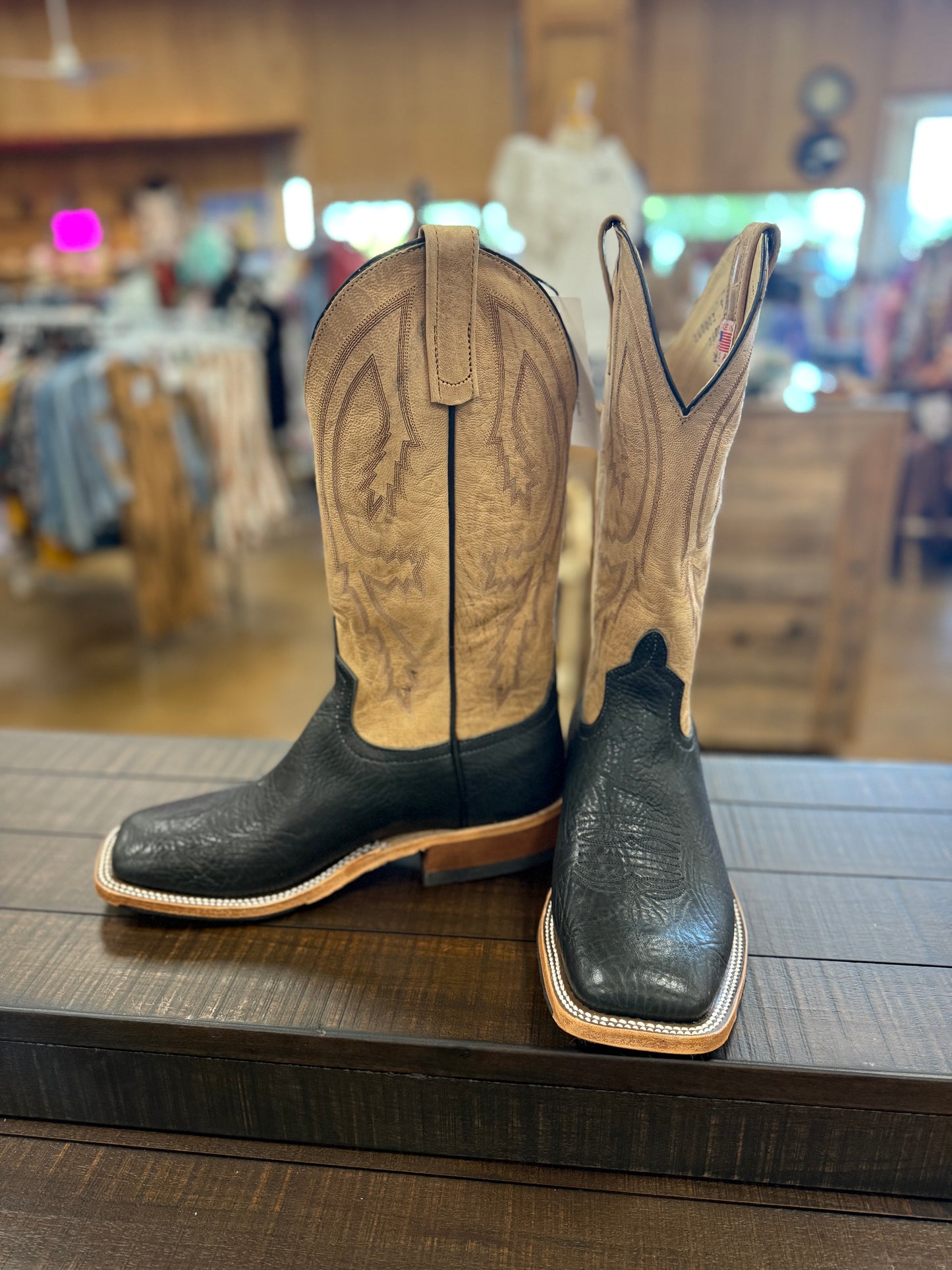 Anderson Bean Black Oiled Shoulder Boots