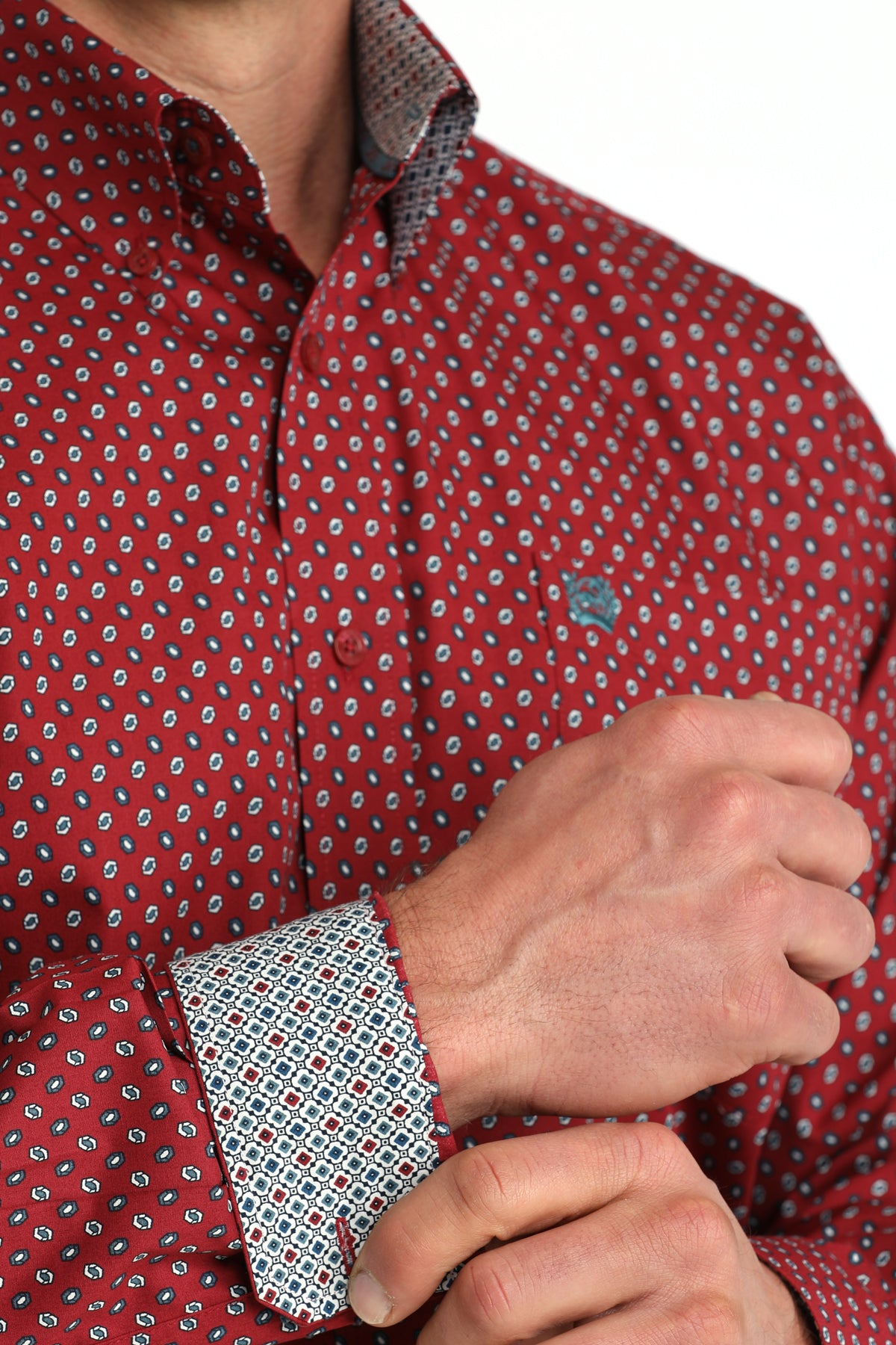 Cinch Red Printed Shirt