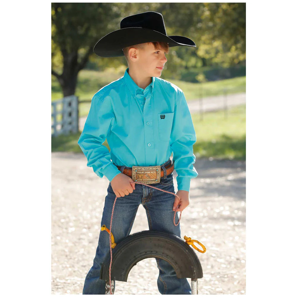 Cinch Boys Turquoise Western Shirt