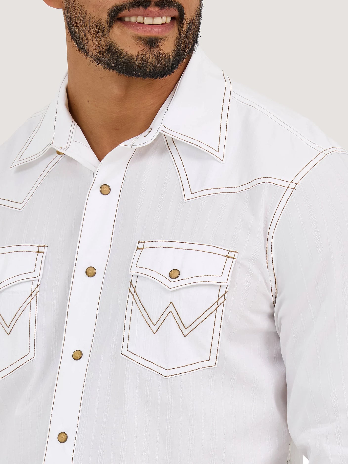 Wrangler MVR531W Retro Long Sleeve Western Snap Solid Dobby Shirt