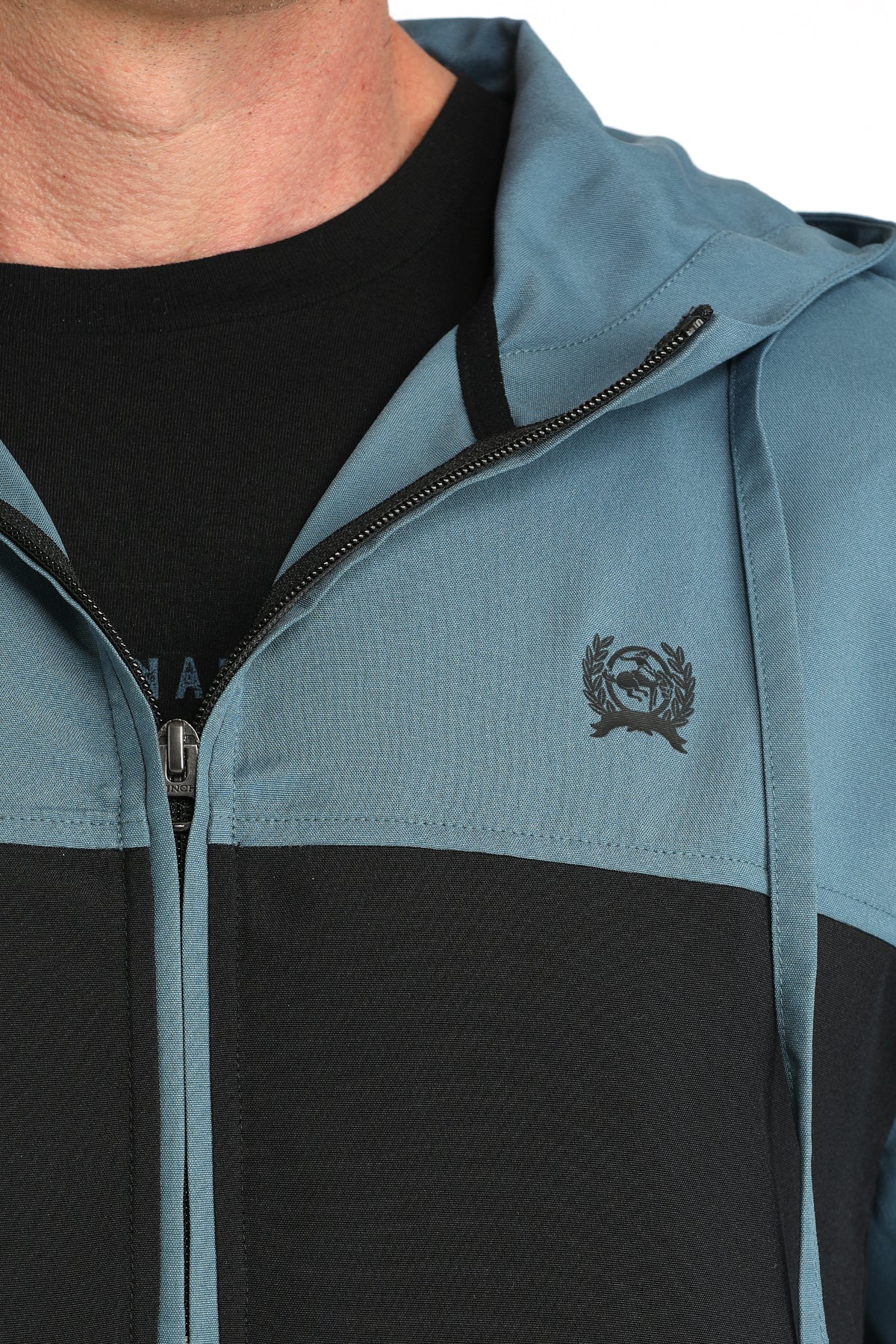 Cinch Blue & Black Half Zip Hoodie