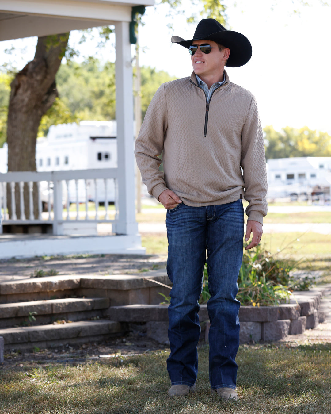 Cinch Men's 1/2 Zip Stone Pullover