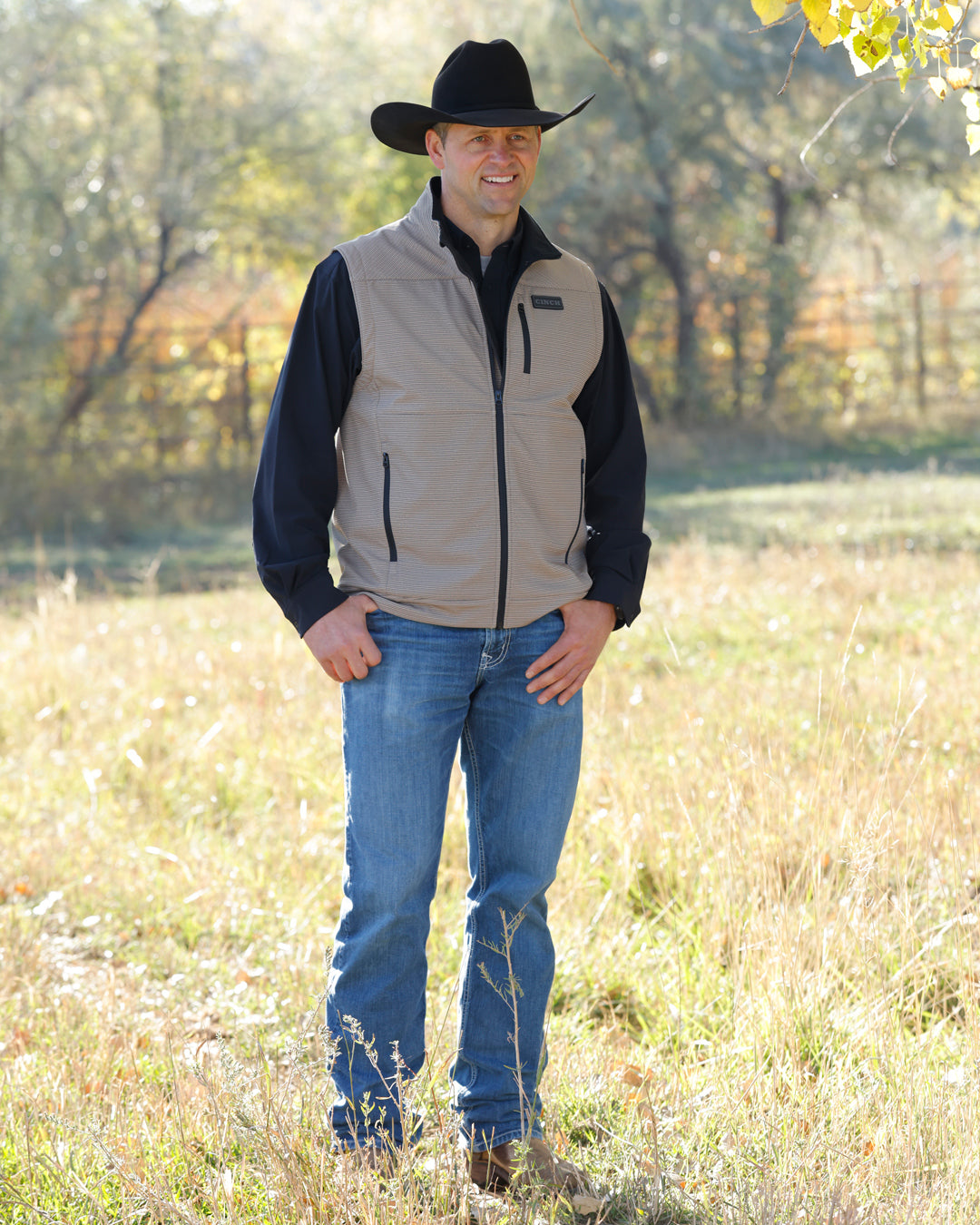 Cinch Men's Khaki Bonded Vest