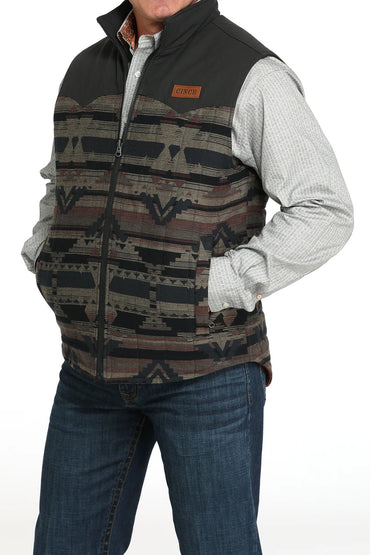 Cinch Men's Rust Brown & Black Reversible Vest