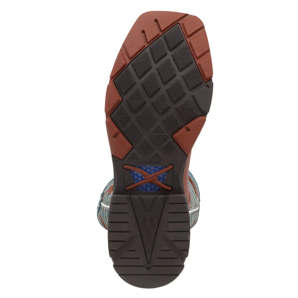 Twisted X Cognac & Dark Green 12" Western Work Boots