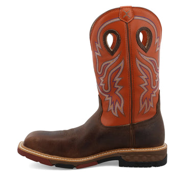 Twisted X Brown & Orange 12" Western Work Boots