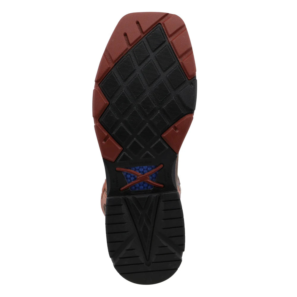 Twisted X Brown & Orange 12" Western Work Boots