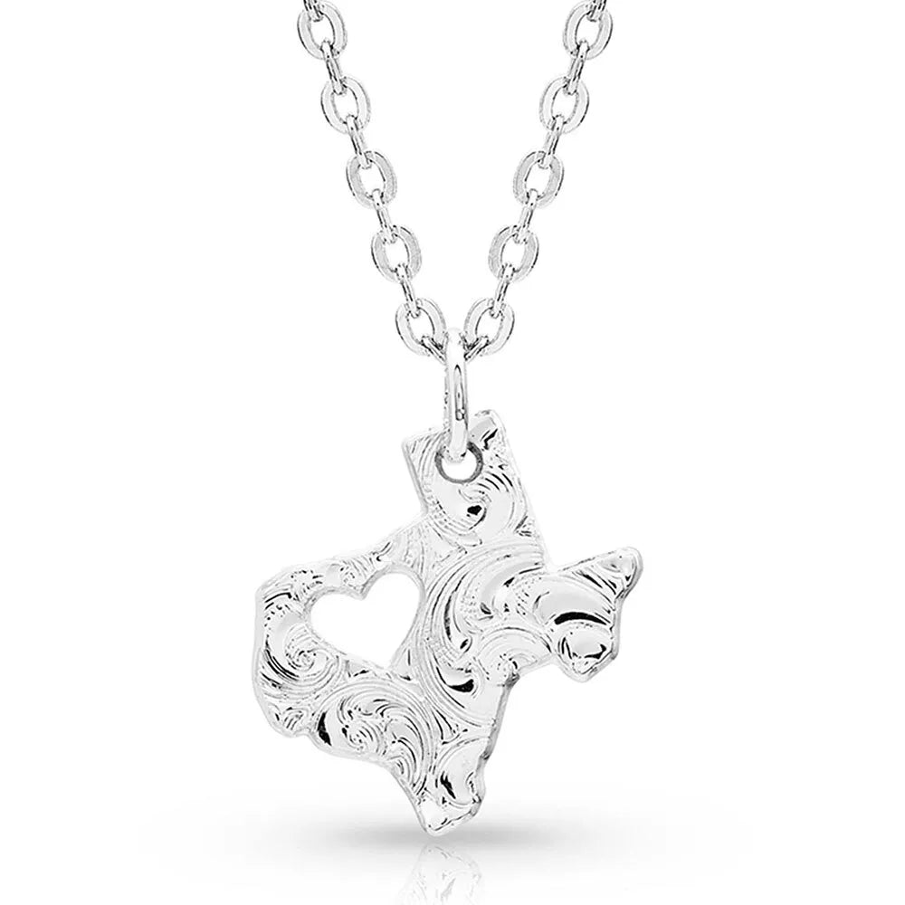 Montana Silversmith I Heart Texas State Charm Necklace