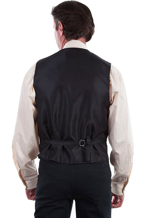 Scully Black Paisley Vest w/o Lapel