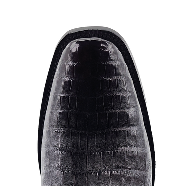 R. Watson Black Cherry Caiman Belly Boots