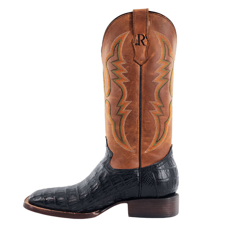 R. Watson Black Caiman Tail Boots