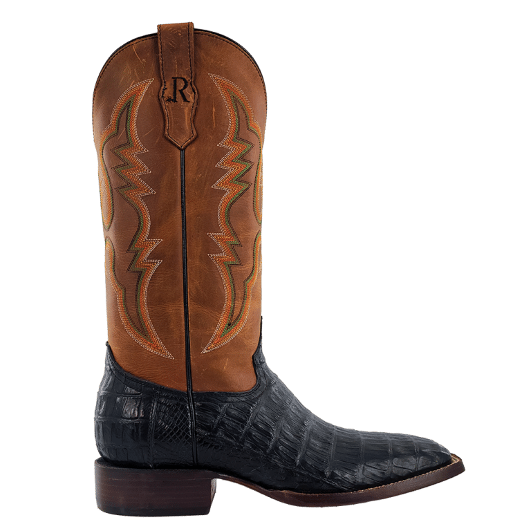 R. Watson Black Caiman Tail Boots