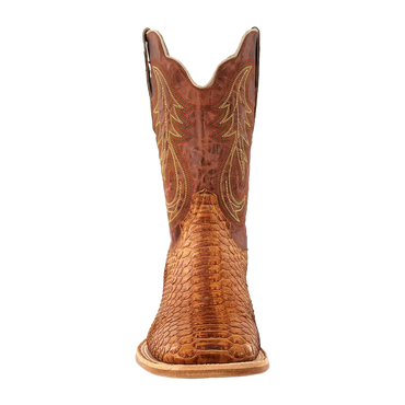 R. Watson Camel Back Cut Python Boots