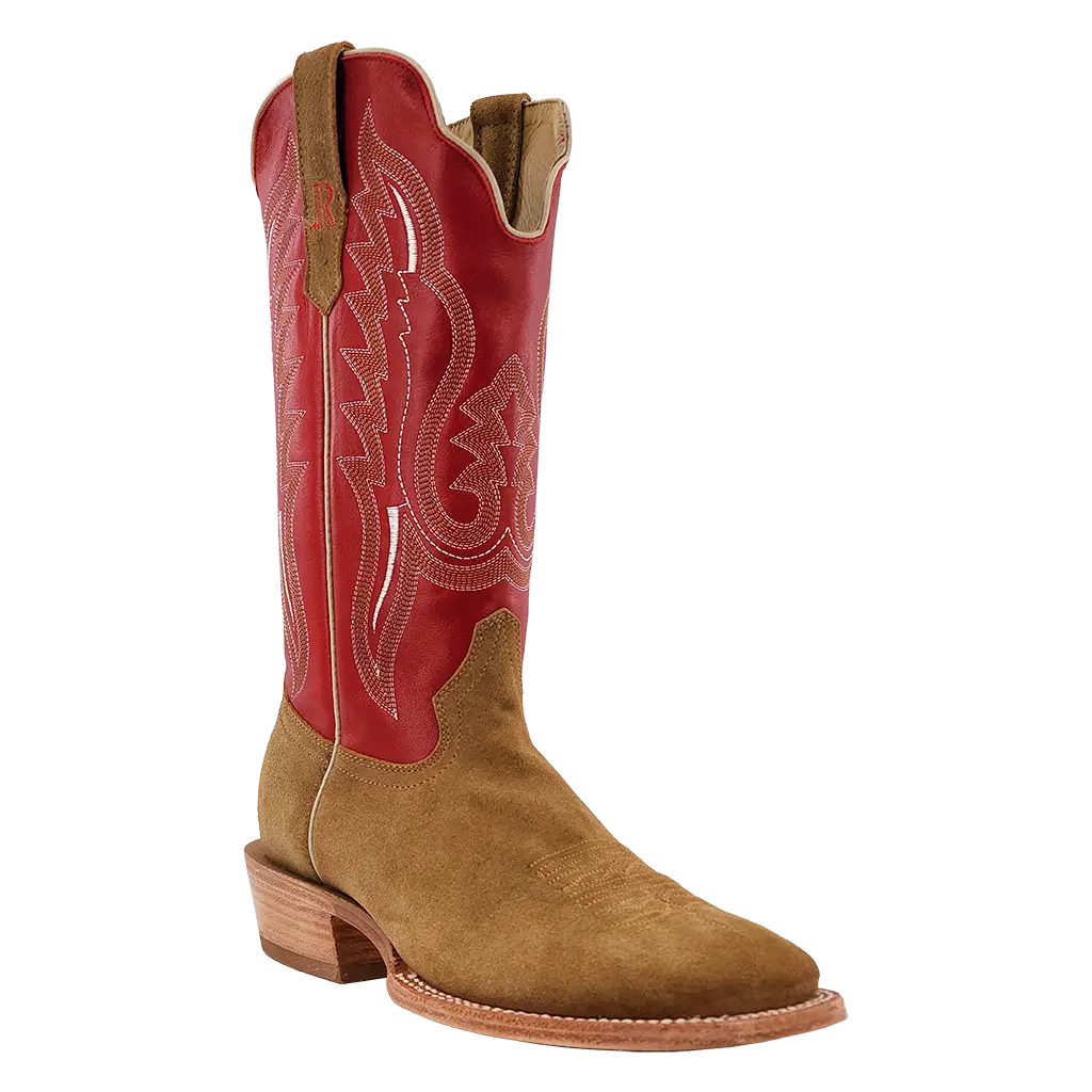 R. Watson Sand Roughout Cherry Red Boots
