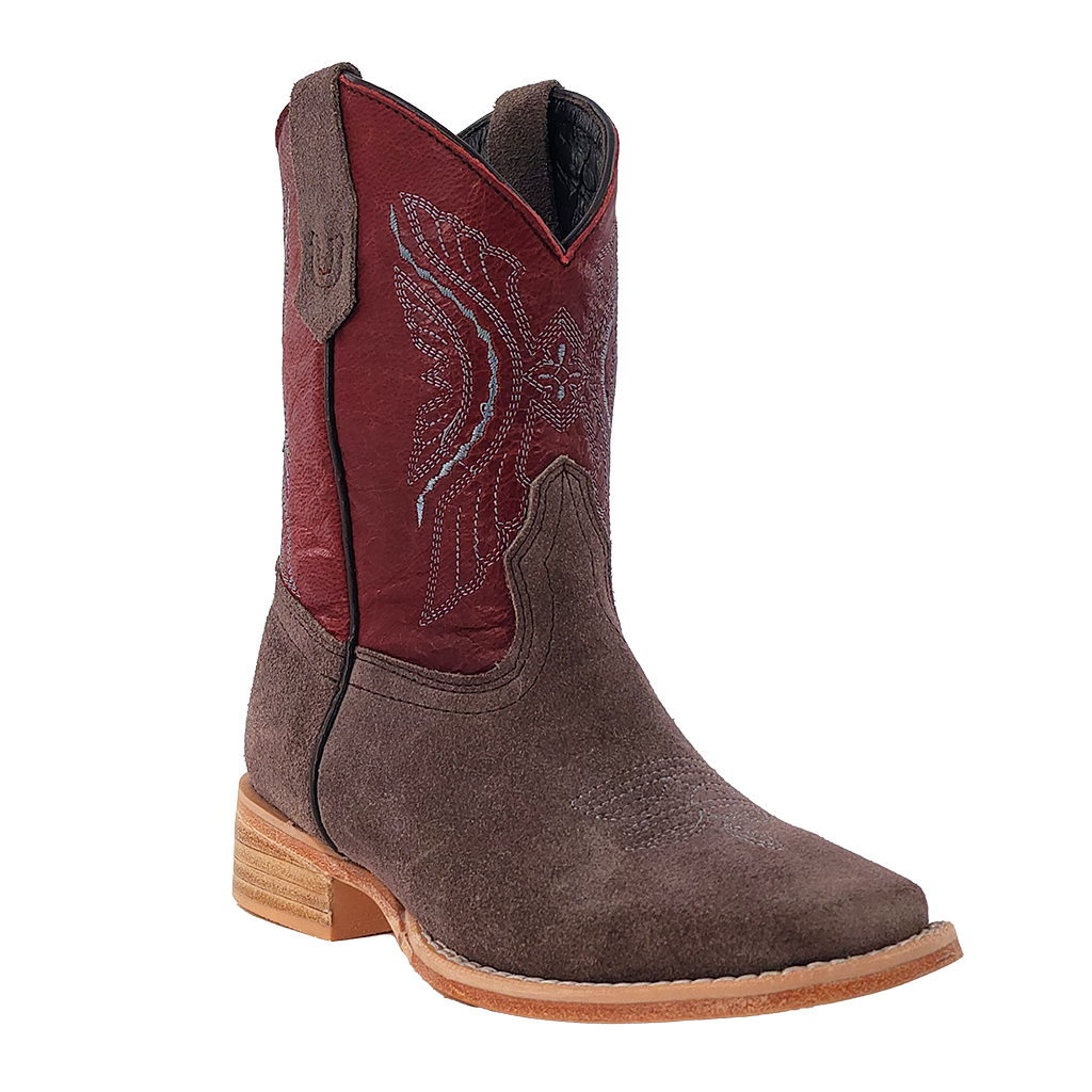 R. Watson Kids Charcoal Rough Out Boots