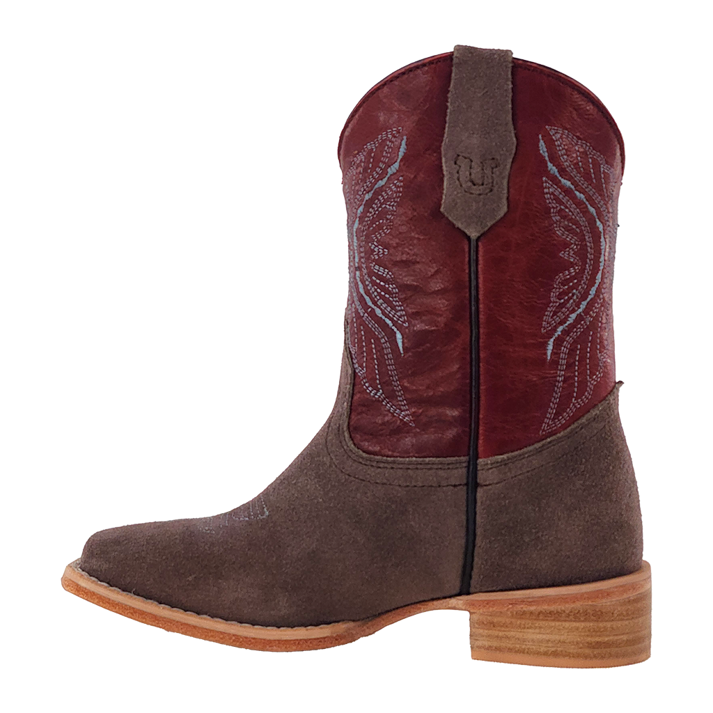 R. Watson Kids Charcoal Rough Out Boots