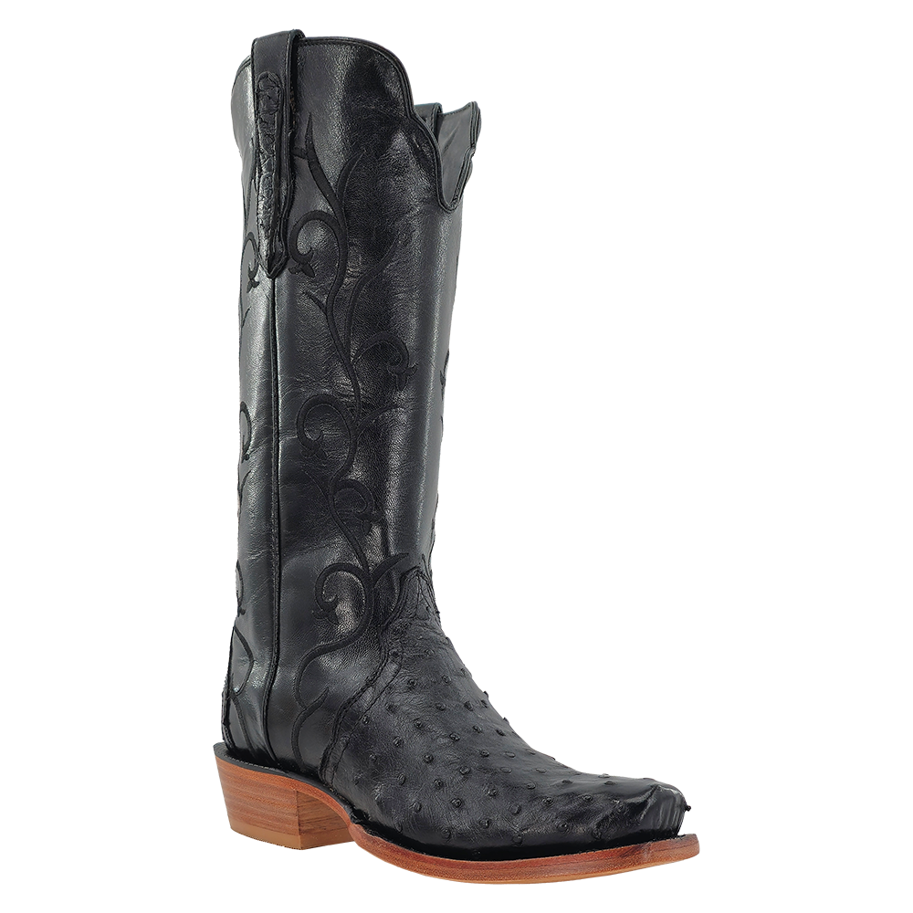 R. Watson Black FQ Ostrich Black Mestizo Boots