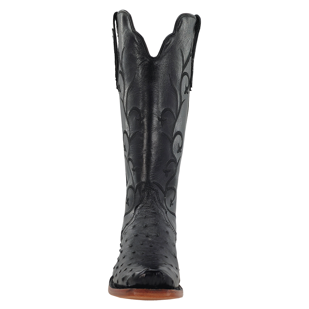 R. Watson Black FQ Ostrich Black Mestizo Boots