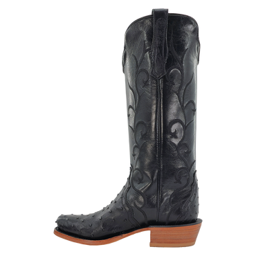 R. Watson Black FQ Ostrich Black Mestizo Boots