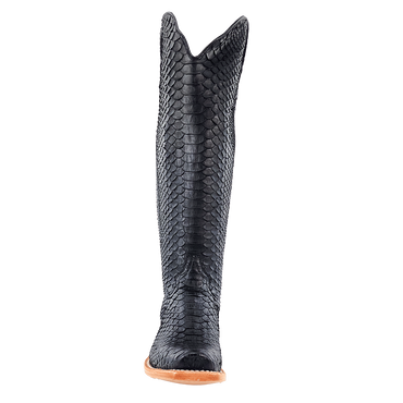 R. Watson Black Python Boots