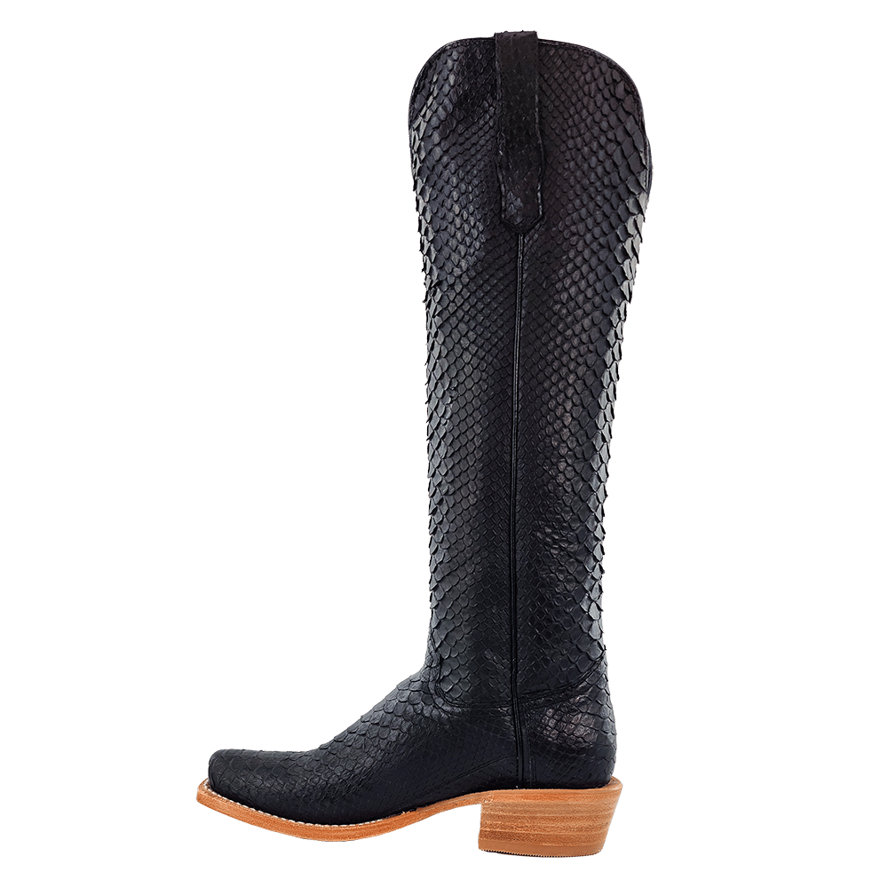 R. Watson Black Python Boots