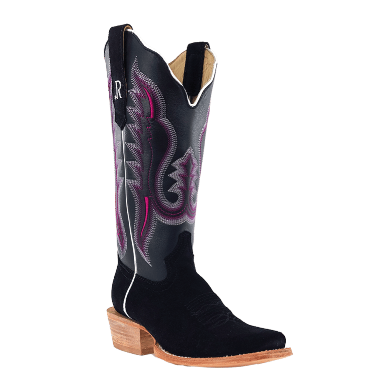 R. Watson Women's Black Roughout Boots