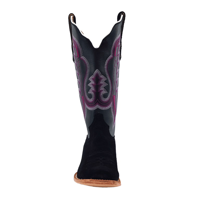 R. Watson Women's Black Roughout Boots