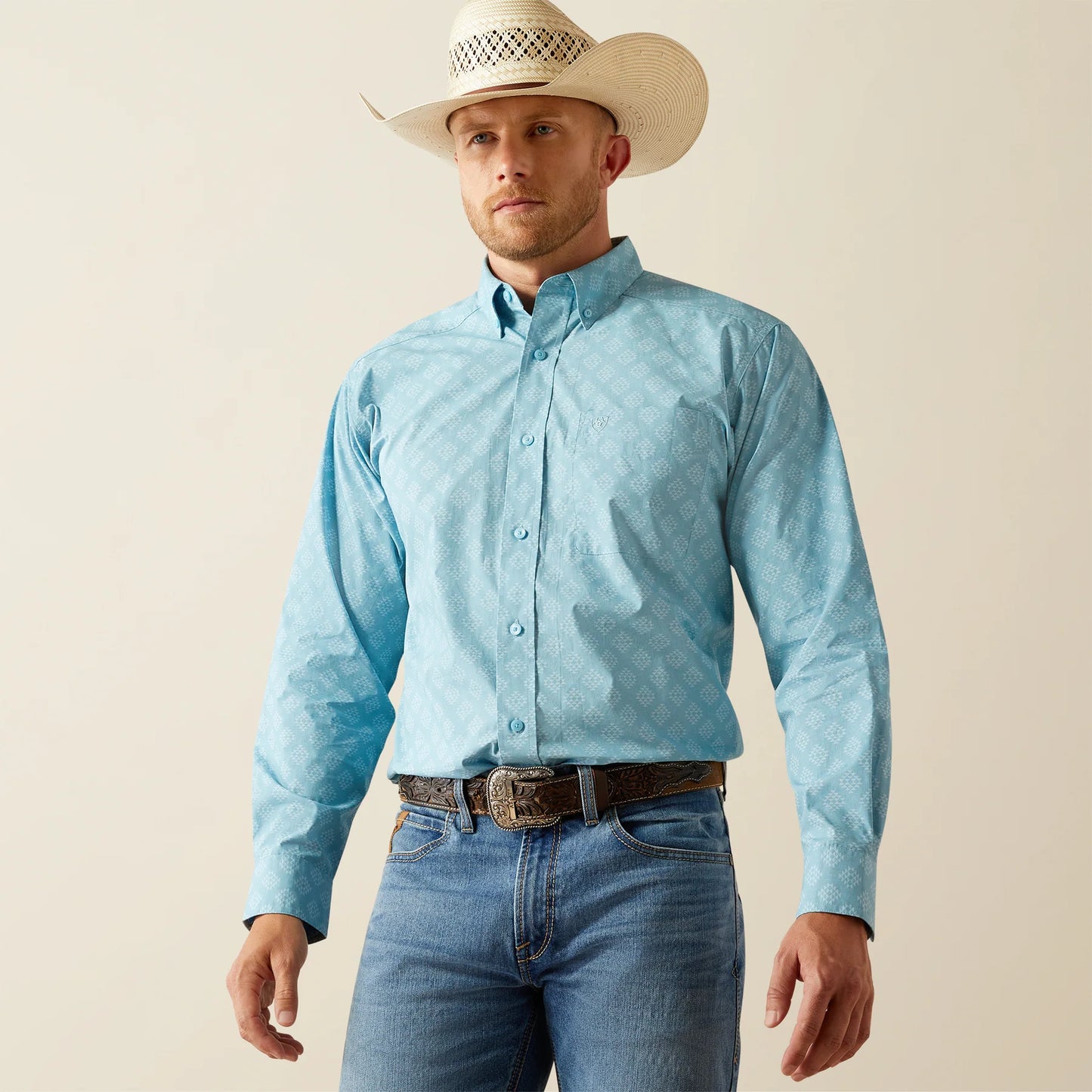 Ariat Garmon Long Sleeve Turquoise Shirt