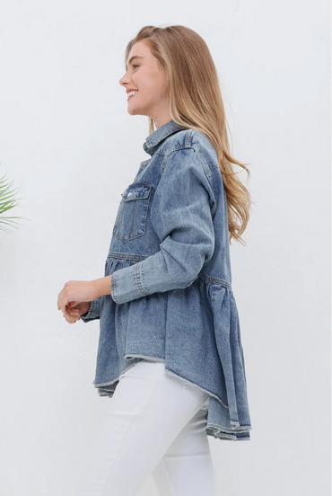 Chambray Western Top