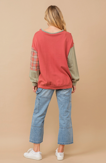 Colorblock Varsity Sweatshirt