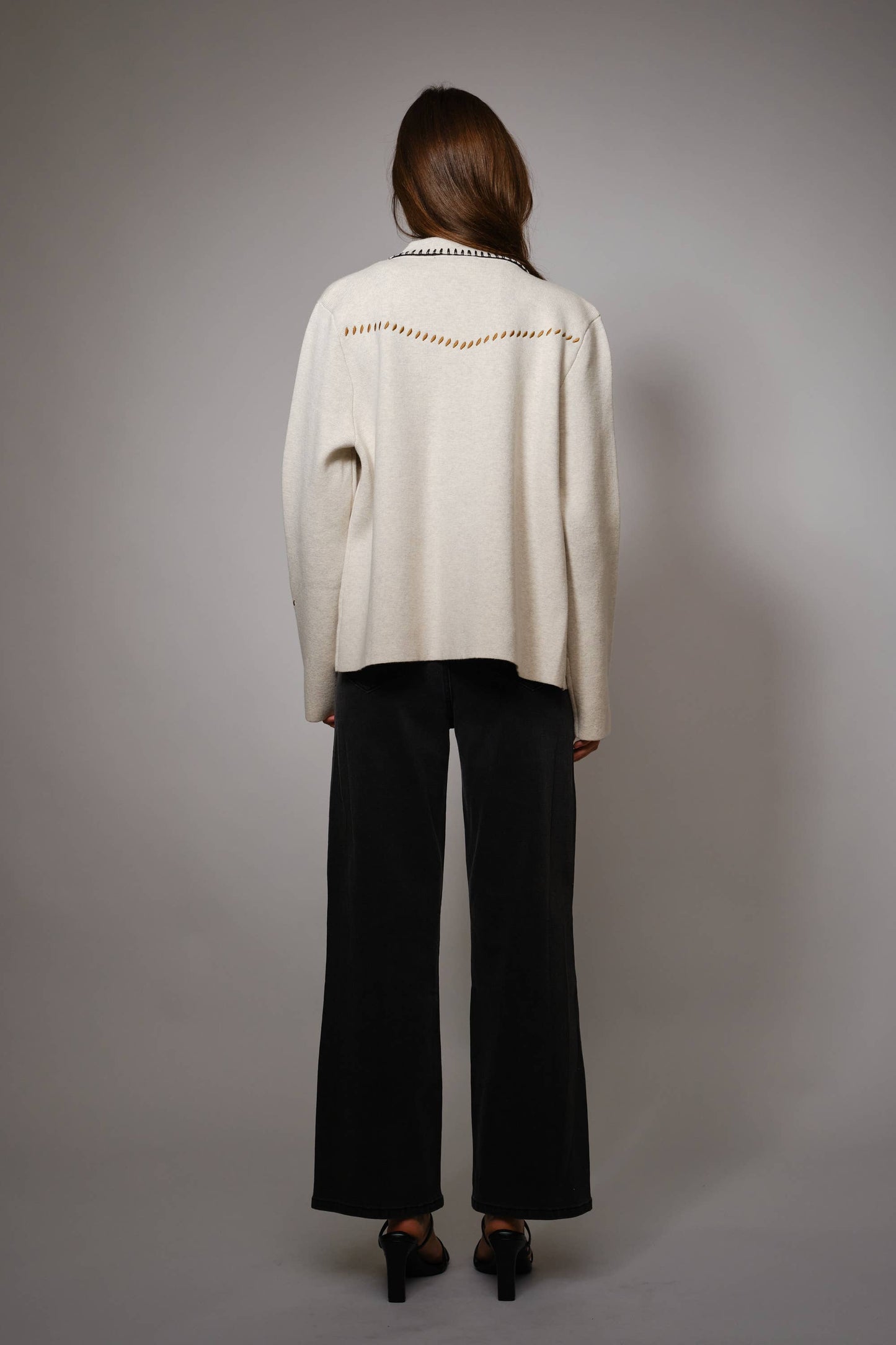 Motif Wool Blend Sweater Jacket