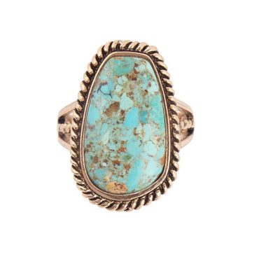 Barse Roped Turquoise Ring