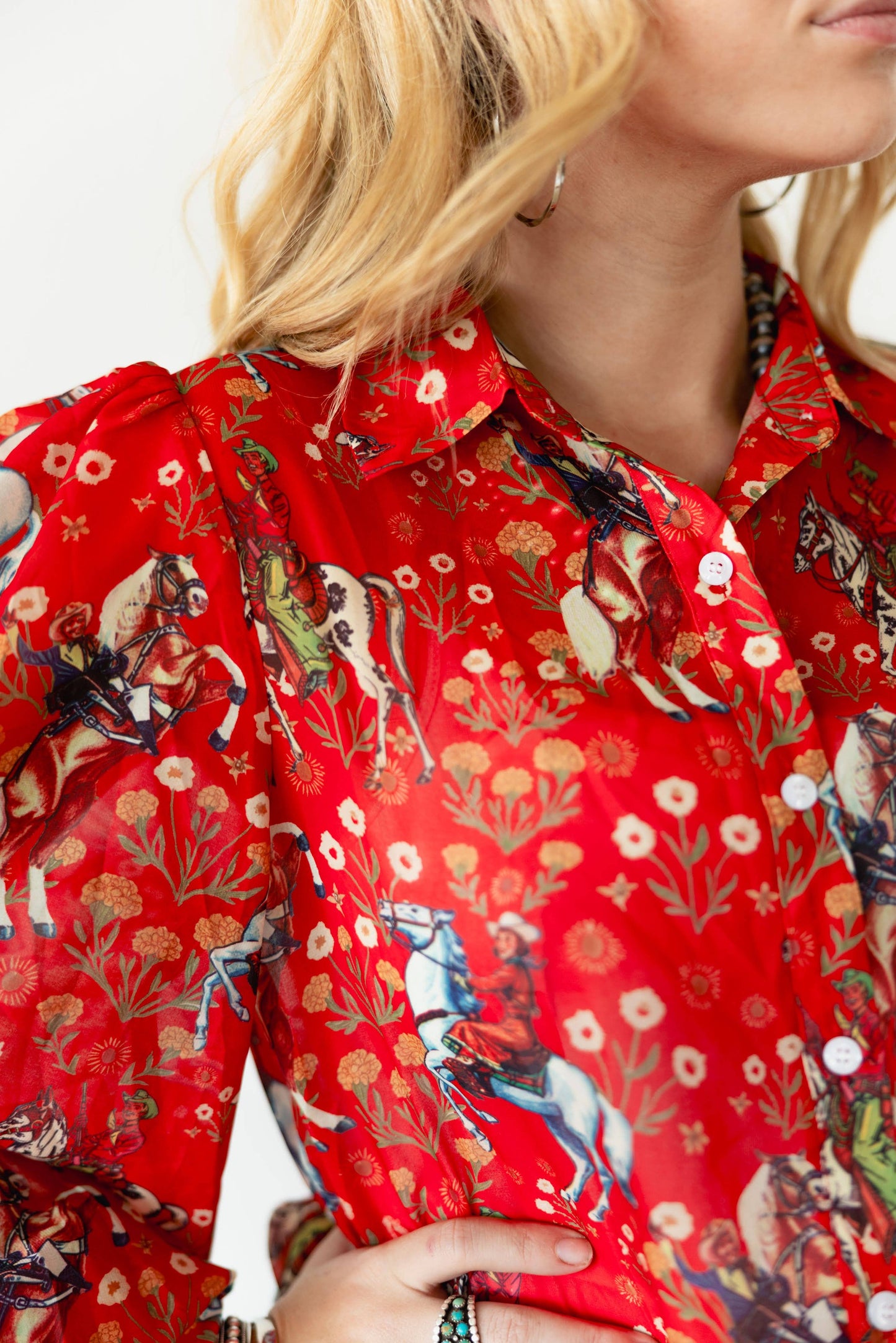 Red Cowboy Blouse