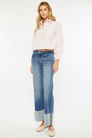 KanCan Sierra Mid Rise Wide Leg Jeans