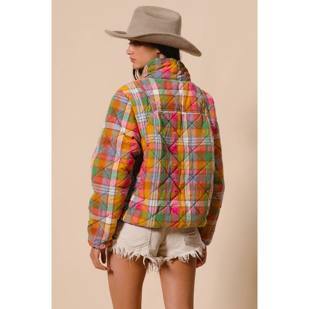 Vintage Plaid Quilted Jacket
