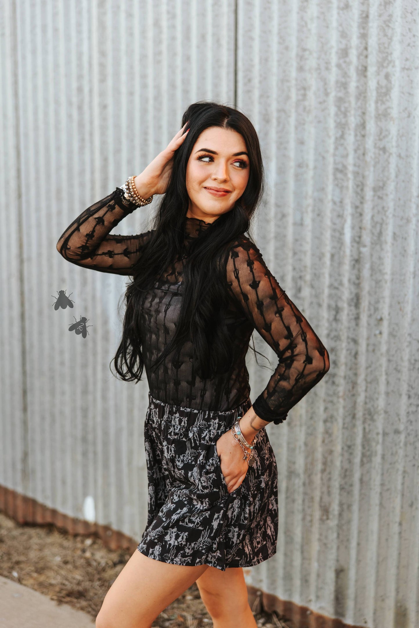 Lariat Lace Black Top